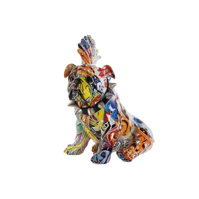 Decoratieve figuren Home ESPRIT Multicolour Hond 17 x 25 x 27 cm