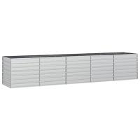 VidaXL Plantenbak verhoogd 400x80x45 cm gegalvaniseerd staal zilver - thumbnail