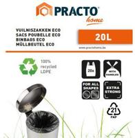 100 Biologisch afbreekbare vuilniszakken 20L met handgreep - thumbnail