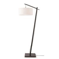 GOOD&MOJO Vloerlamp 'Andes' Bamboe en Eco linnen, 176cm, kleur Wit - thumbnail