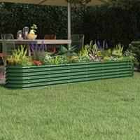 VidaXL Plantenbak 260x40x36 cm gepoedercoat staal groen - thumbnail