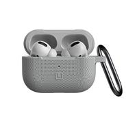U by UAG [U] DOT Soft Touch siliconen hoes Apple Airpods Pro Case [Wireless Charging compatibel (LED zichtbaar), getextureerd ontwerp, Lightning-aansluiting afdekking, karabijnhaak] grijs - thumbnail