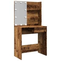 Kaptafel met LED-verlichting 74,5x40x141 cm oud houtkleurig - thumbnail