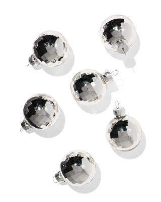 HEMA Kerstballen set disco - 6 stuks (zilver)