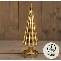 Kerstboompje glas ruit 10led warm wit 30x9 cm goud mat/glans Anna's Collection - Annas collection - thumbnail