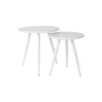 Bijzettafel 'Kevan' set van 2 stuks, kleur Wit - thumbnail