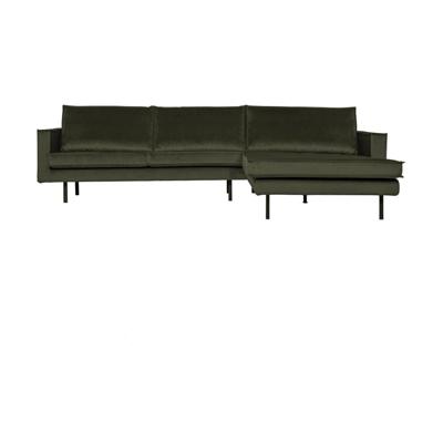 WOOOD Rodeo bank chaise longue rechts velvet Donkergroen