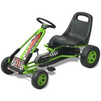 VidaXL Skelter met pedalen en verstelbare zitting groen - thumbnail