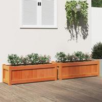 VidaXL Plantenbakken 2 st cm massief grenenhout wasbruin - thumbnail
