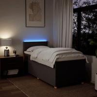 Boxspring met matras stof donkerbruin 80x200 cm - thumbnail