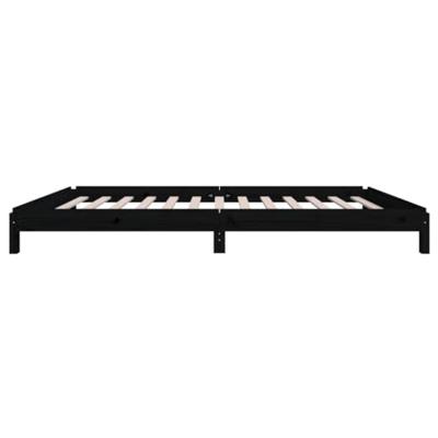 Bed stapelbaar 90x200 cm massief grenenhout zwart