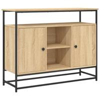 Dressoir 100x35x80 cm bewerkt hout sonoma eikenkleurig - thumbnail