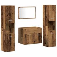 Badkamermeubelset Wandgemonteerd 4 pcs Oud Hout Bewerkt hout - thumbnail
