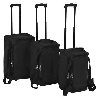 vidaXL Bagageset zwart 3-delig vidaXL Bagageset zwart 3-delig