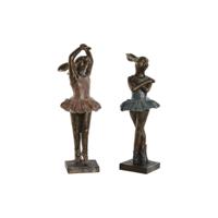 Decoratieve figuren Home ESPRIT Blauw Roze Gouden Romantiek Balletdanseres 13 x 12 x 30,5 cm (2 Stuks) - thumbnail
