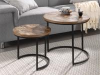 Bijzettafeltjes BADALONA hout en metaal - thumbnail