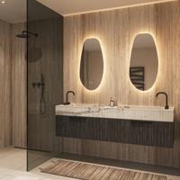 HIPP Design Phantom Organische LED spiegel - 45 x 90 cm - Directe en Indirecte LED - Spiegelverwarming - Kleurenwissel - Touch Dimmer - thumbnail