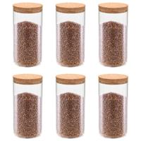 Opbergpotten met kurken deksel 6 st 1100 ml glas - thumbnail