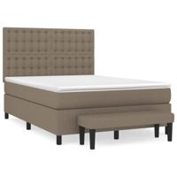 Boxspring met matras stof taupe 140x200 cm - thumbnail
