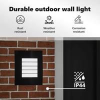 VidaXL Buiten wandlamp 2 pcs zwart 23.5 x 9 x 26 cm - thumbnail