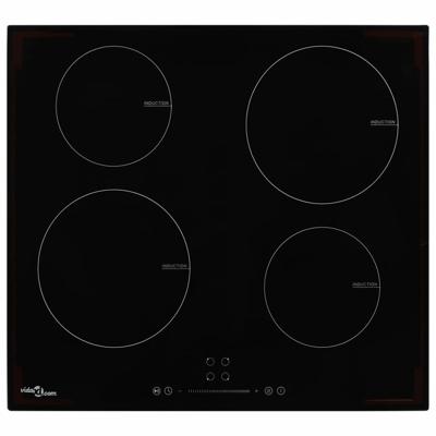 VidaXL Inductiekookplaat met 4 kookzones aanraakbediening 7000 w glas