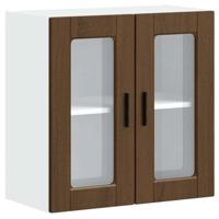 Keukenbovenkast met glazen deur Porto bruin eikenkleur - thumbnail