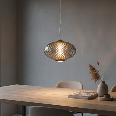 Lyora HanglampAora ovaal bruin glas - 9191248