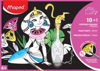 Maped magisch papier om te schilderen, ft A4, pak van 10 vel + 1 penseel - thumbnail