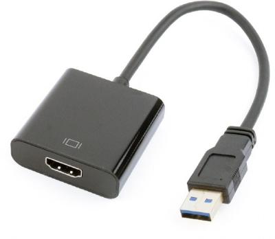 Gembird A-USB3-HDMI-02 USB HDMI Zwart kabeladapter/verloopstukje Gembird A-USB3-HDMI-02 USB HDMI Zwart kabeladapter/verloopstukje
