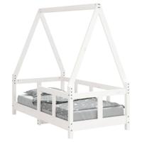 Kinderbedframe 70x140 cm massief grenenhout wit - thumbnail