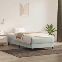 Boxspring zonder matras fluweel lichtgrijs 90x210 cm - thumbnail