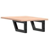 Badkamer wandschap staal en massief eikenhout - thumbnail