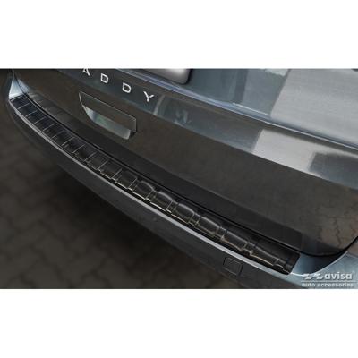 Zwart RVS Bumper beschermer passend voor Volkswagen Caddy V 2020- 'Ribs' AV245054 Zwart RVS Bumper beschermer passend voor Volkswagen Caddy V 2020- 'Ribs' AV245054