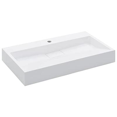 VidaXL Wastafel 80x46x11 cm mineraal gegoten/marmer gegoten wit