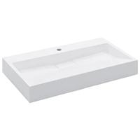 VidaXL Wastafel 80x46x11 cm mineraal gegoten/marmer gegoten wit - thumbnail