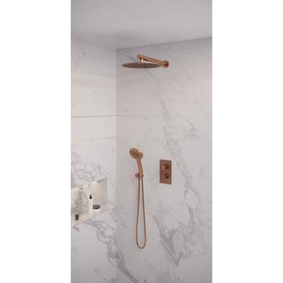 Brauer Copper Edition Thermostatische Regendoucheset Inbouw - Hoofddouche 30 cm - Rechte Wandarm - 3 Weg - Handdouche 3 Standen - Doucheslang - Wandaansluitbocht