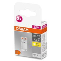 OSRAM HOMELIGHTING 4058075449985 LED-lamp Energielabel F (A - G) G4 Speciale vorm 0.9 W = 10 W Warmwit (Ø x l) 12 mm x 33 mm 3 stuk(s) - thumbnail