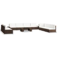 10-delige Loungeset poly rattan bruin - thumbnail
