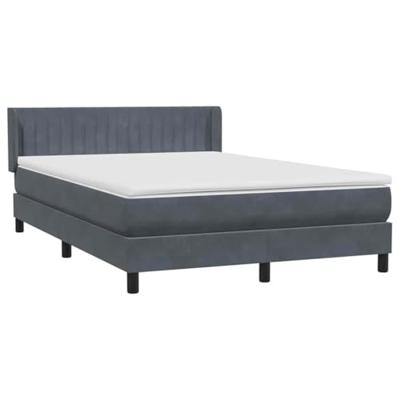 Boxspring met matras fluweel donkergrijs 140x210 cm
