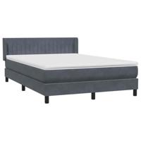 Boxspring met matras fluweel donkergrijs 140x210 cm - thumbnail