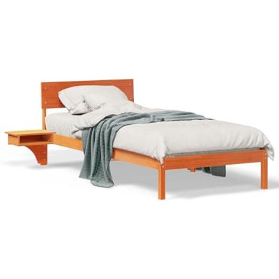 Bedframe met nachttafels met hoofdeinde Wasbruin 90 x 200 cm