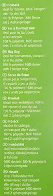 Producten/hooizak hay bag zwart met 2 ophangringen