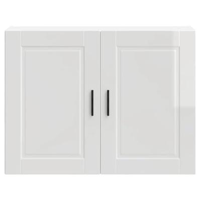 Keukenwandkast Porto bewerkt hout hoogglans wit