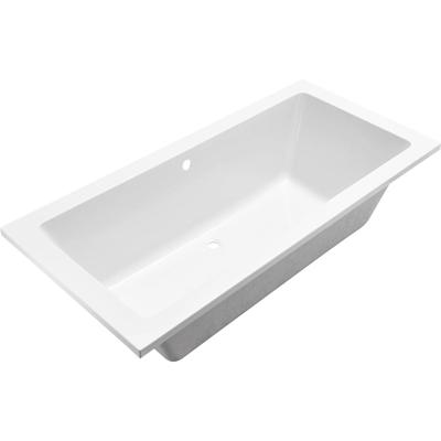 Xellanz Santino SQ Inbouw Duo Ligbad 180x80x49cm - Mat Wit Acryl