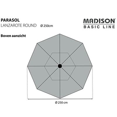 Parasol Lanzarote 250cm met knik - Grijs