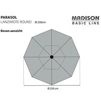 Parasol Lanzarote 250cm met knik - Grijs - thumbnail