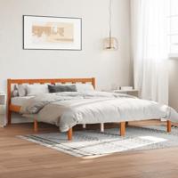 Bedframe zonder matras massief grenenhout wasbruin 150x200 cm - thumbnail