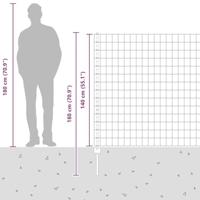 VidaXL Hek met paal zilver 1,4 x 10 m staal - thumbnail