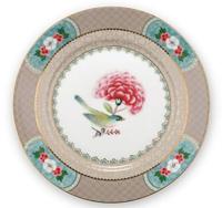 Pip Studio Blushing Birds Gebaksbord Khaki 17 cm - thumbnail