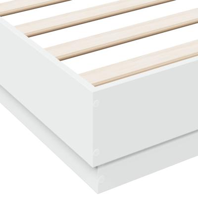 Bedframe met LED-verlichting wit 150x200 cm